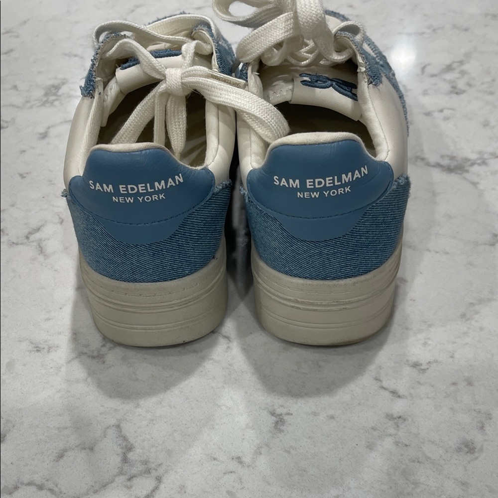 Sam Edelman Denim and Cream Sneakers - Picture 3 of 6
